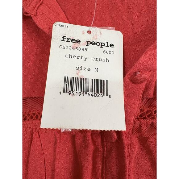 Free People Warm Glow Mini Dress In Cherry Crush Size Medium - Picture 6 of 7